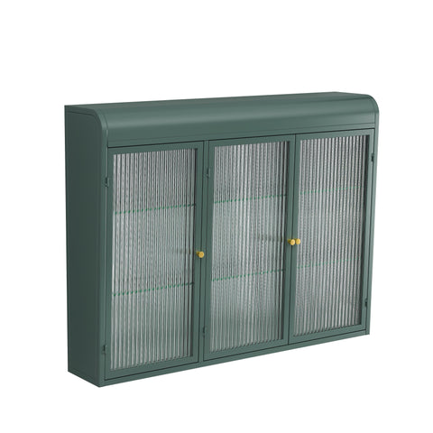 Rootz 3-Door Wall Hanger - Glass Shelf - Elegant Storage - Versatile Design - 90cm x 20cm x 70cm - Adds Sophistication to Any Room