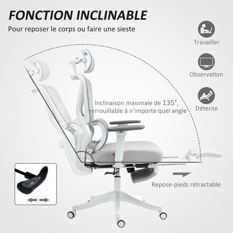 Rootz Ergonomic Office Chair - Adjustable Office Chair - Tiltable Desk Chair - Lumbar Support - 71x70x109-119cm - Breathable Fabric