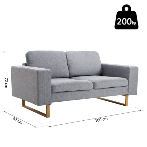 Rootz 2-Seater Sofa - Compact Couch - Loveseat - High Comfort - Durable Build - 145cm x 82cm x 78cm