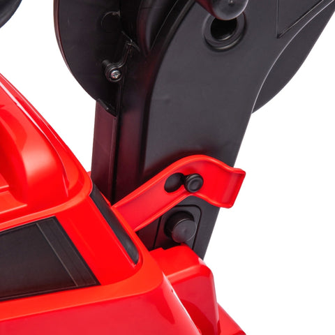 Rootz Children's Ride-On Excavator - 3-in-1 Construction Toy - Musical Steering Wheel - Anti-Tip Design - Foot Gliding - Red+Black - 100L x 43W x 48.5H cm