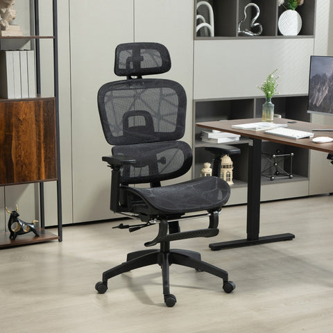 Rootz Ergonomic Office Chair - Desk Chair - Adjustable Rollable Chair - Superior Comfort - 66x64x114-122cm, Black