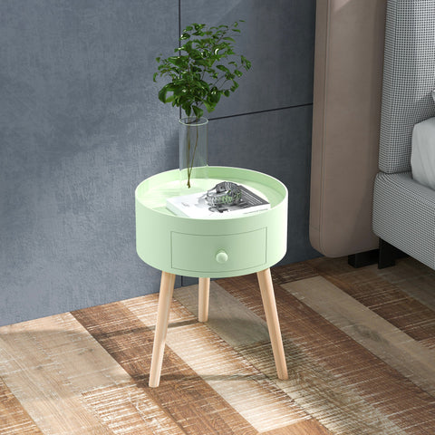 Rootz Scandinavian Round Side Table - Coffee Table - Bedside Table - Solid Wood Elegance - 38cm x 38cm x 45cm