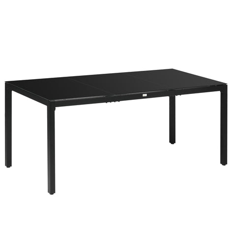 Rootz Garden Table - Outdoor Dining Table - Patio Table - Holds 8 People - Elegant & Durable - 180cm x 80cm x 72cm - Black