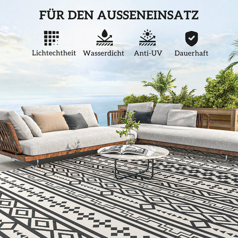 Rootz Outdoor Carpet - Boho-Style Rug - Balcony Carpet - Weatherproof - Easy to Clean - 548cm x 274cm