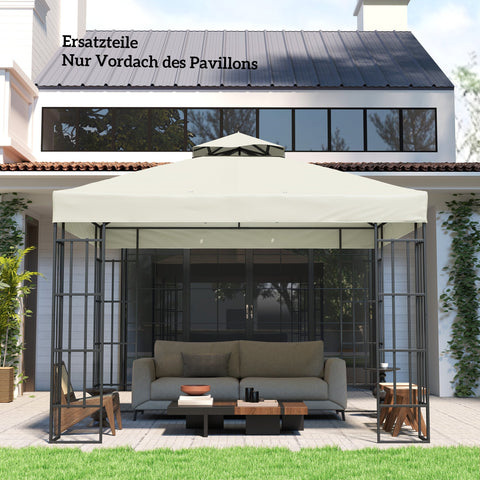 Rootz 3x3m Gazebo Roof - Replacement Tarpaulin - Pavilion Canopy - UPF30+ Sun Protection - 300cm x 300cm -Grey