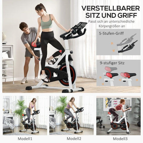 Rootz Exercise Bike - Indoor Cycling Bicycle - Home Trainer - 8kg Flywheel - Adjustable Resistance - Steel Frame - 103cm x 53cm x 100-114cm