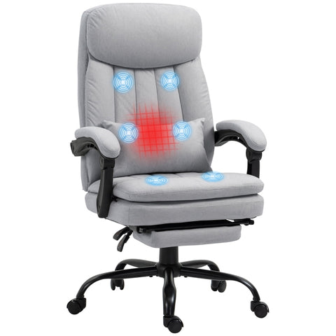 Rootz Massage Office Chair - Heat Function - Adjustable Backrest - Ergonomic Design - Microfiber - 66cm x 67cm x 118cm