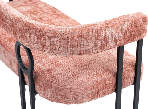 Rootz Double Sofa Modern Design - Chenille Seating - Pink Couch - High-Density Foam Comfort - 118L x 53W x 71H cm