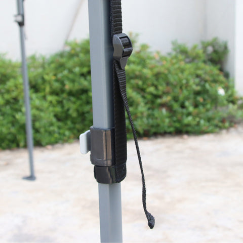 Rootz Foldable Garden Pavilion - Pop-Up Tent - UV Protection Canopy - Height-Adjustable - 3x3m Steel Frame - 253x253x268cm