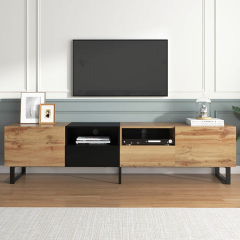 Rootz Modern TV Stand - Entertainment Unit - Media Console - Durable & Spacious - 190L x 38W x 48H cm