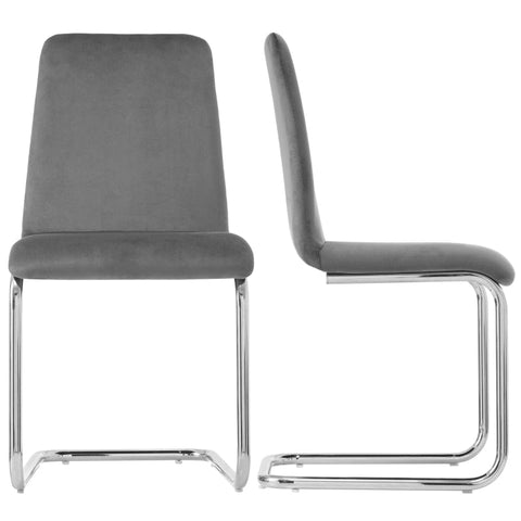 Rootz Cantilever Dining Chairs - Velvet Sitting Chairs - Ergonomic Seating - Optimal Back Support - 47cm x 48.5cm x 93cm