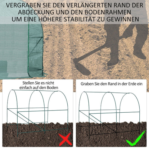 Rootz Foil Greenhouse - Plant Shelter - Garden Protection - Shields from Harsh Weather - Durable Steel Frame - Excellent Ventilation - 245cm x 200cm x 198cm