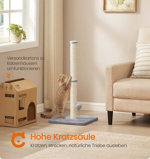 Rootz Cat Scratching Post - Sisal Tower - Pet Climbing Tree - Durable & Stable - 40cm x 40cm x 85cm