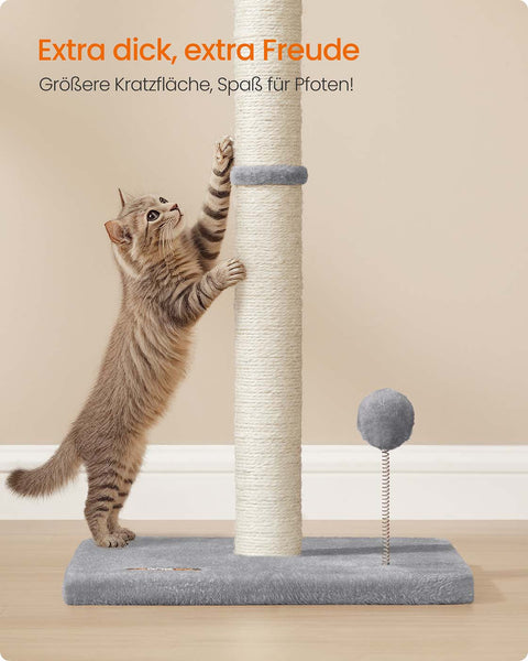 Rootz Cat Scratching Post - Sisal Tower - Pet Climbing Tree - Durable & Stable - 40cm x 40cm x 85cm