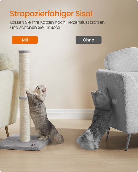 Rootz Cat Scratching Post - Sisal Tower - Pet Climbing Tree - Durable & Stable - 40cm x 40cm x 85cm