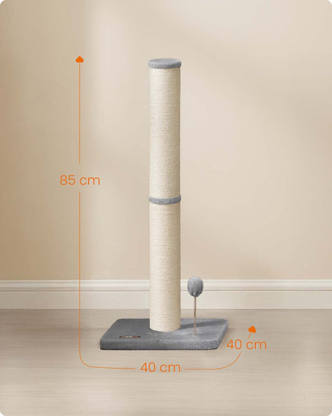 Rootz Cat Scratching Post - Sisal Tower - Pet Climbing Tree - Durable & Stable - 40cm x 40cm x 85cm