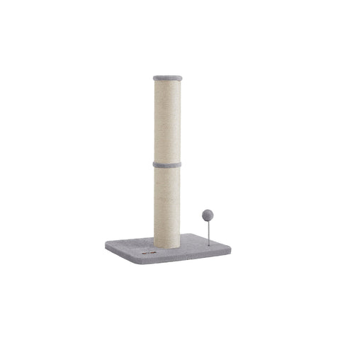 Rootz Dove Gray Scratching Post - Cat Tree - Sisal Rope - MDF - Plush - 50cm x 40cm x 85cm - Lightweight 5kg