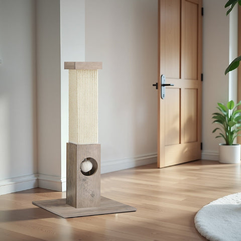 Rootz Scratching Post - Cat Scratcher - Pet Tree - Durable Sisalsil - 38cm x 38cm x 73cm
