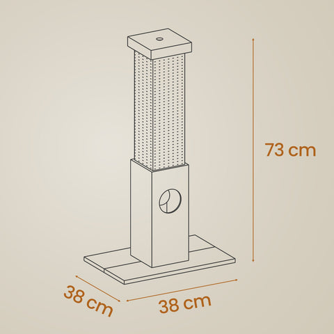 Rootz Scratching Post - Cat Scratcher - Pet Tree - Durable Sisalsil - 38cm x 38cm x 73cm