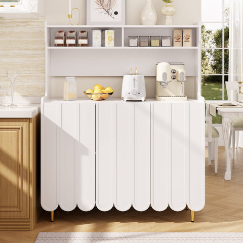 Rootz Modern Sideboard - Buffet Cabinet - Storage Console - Elegant Golden Legs - 120 x 40 x 150.8 cm