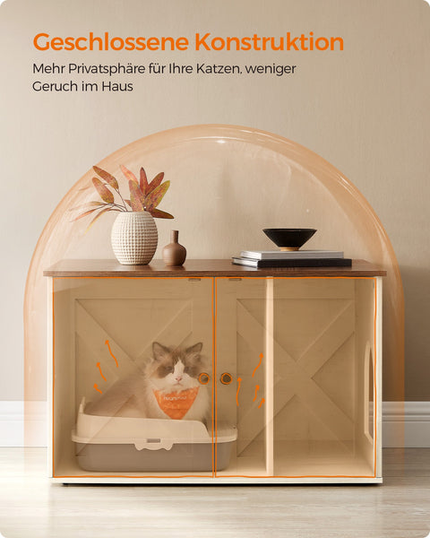 Rootz Cat House - Cat Condo - Kitty Shelter - Removable Partition - Durable Design - 80cm x 53cm x 50cm