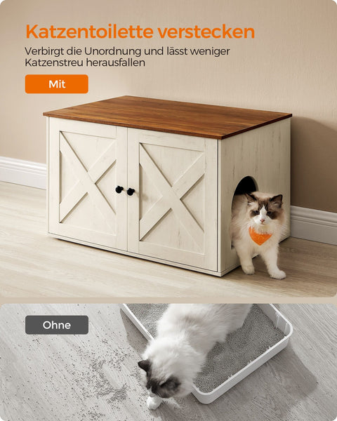 Rootz Cat House - Cat Condo - Kitty Shelter - Removable Partition - Durable Design - 80cm x 53cm x 50cm