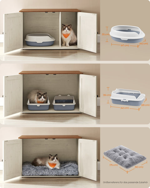 Rootz Cat House - Cat Condo - Kitty Shelter - Removable Partition - Durable Design - 80cm x 53cm x 50cm