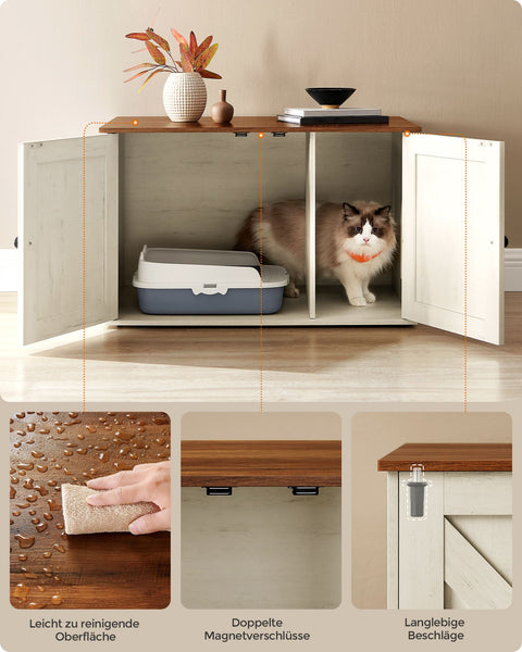 Rootz Cat House - Cat Condo - Kitty Shelter - Removable Partition - Durable Design - 80cm x 53cm x 50cm