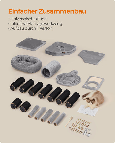 Rootz Scratching Post - Cat Tree - Kitty Condo - Sisal Posts - Stable Base - 50cm x 50cm x 141cm