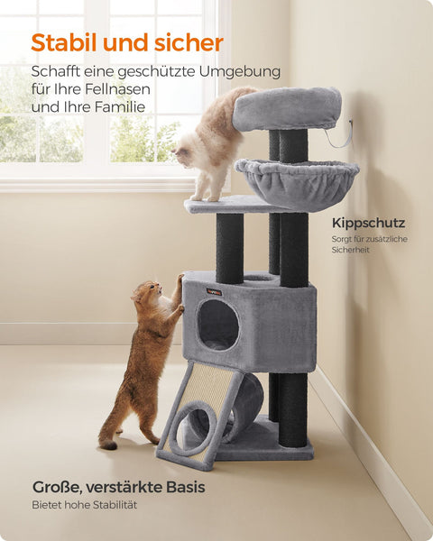 Rootz Scratching Post - Cat Tree - Kitty Condo - Sisal Posts - Stable Base - 50cm x 50cm x 141cm