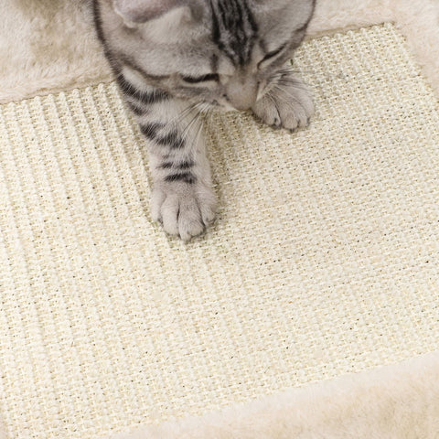 Rootz 138 cm Cat Scratching Post - Scratcher Tree - Feline Tower - Beige - 55cm x 40cm x 138cm