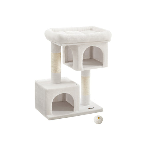 Rootz Cat Scratching Post - Cat Tree - Scratcher - Chipboard - Plush - Sisal - 60cm x 40cm x 84cm