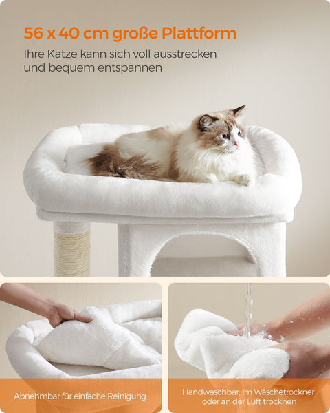 Rootz Cat Scratching Post - Cat Tree - Scratcher - Chipboard - Plush - Sisal - 60cm x 40cm x 84cm