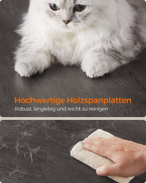 Rootz Scratching Post - Cat Tree - Cat Scratcher - Washable Cat Bed - Chipboard - 500 g/m2 Plush - Sisal - 66cm x 40cm x 86cm