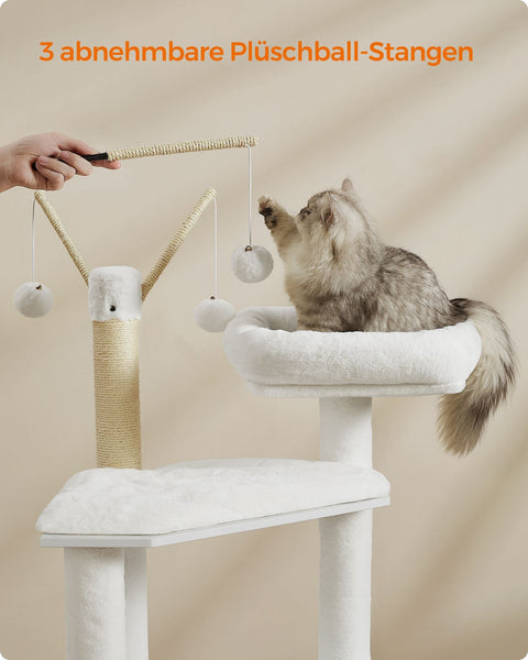 Rootz 2-in-1 Cat Scratching Post - Scratcher Tree - Cat Tower - Chipboard - Plush - Sisal - 57.5cm x 50cm x 151cm
