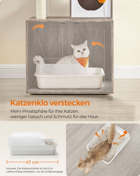 Rootz 2 in 1 Scratching Post - Cat Tree - Scratching Pole - Chipboard - Plush - Sisal - Sturdy Construction - Easy Assembly - 60cm x 52cm x 185cm