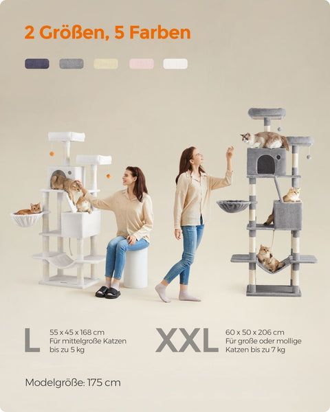 Rootz Cat Scratching Post Tree - Tree Tower - Scratcher Tower - Chipboard Building - 60cm x 50cm x 206cm