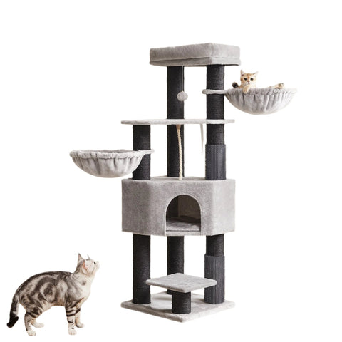 Rootz Cat Tree Scratching Post - Activity Center - Self-Heating Blanket - Ideal for Cats - 50 x 50 x 160 cm