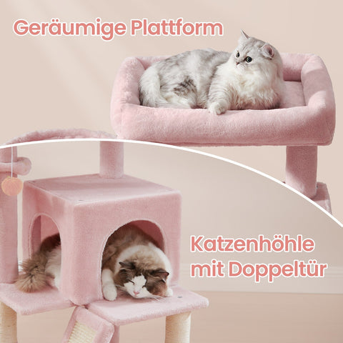 Rootz Cat Tree - Scratching Post - Cat Tower - Large Platform - 48.1cm x 48.1cm x 96.1cm - Encourages Play & Rest