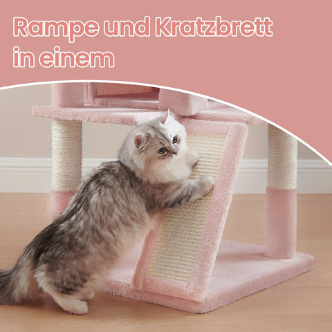 Rootz Cat Tree - Scratching Post - Cat Tower - Large Platform - 48.1cm x 48.1cm x 96.1cm - Encourages Play & Rest