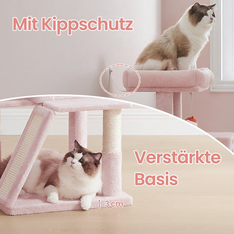 Rootz Cat Tree - Scratching Post - Cat Tower - Large Platform - 48.1cm x 48.1cm x 96.1cm - Encourages Play & Rest