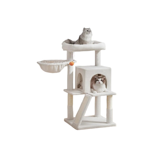Rootz Ultimate Cat Tree - Large Platform - Scratching Post - Plush & Sisal - 48.1 x 48.1 x 96.1 cm