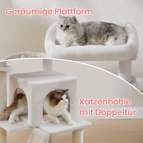 Rootz Ultimate Cat Tree - Large Platform - Scratching Post - Plush & Sisal - 48.1 x 48.1 x 96.1 cm
