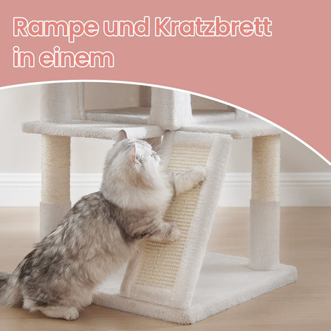 Rootz Ultimate Cat Tree - Large Platform - Scratching Post - Plush & Sisal - 48.1 x 48.1 x 96.1 cm