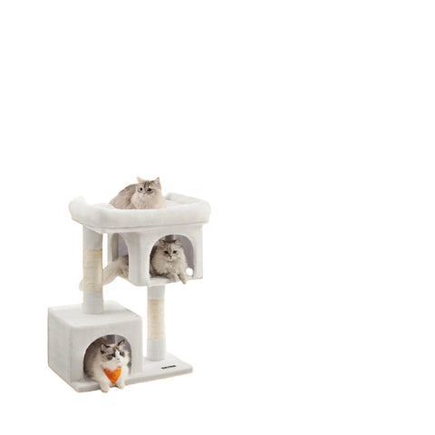 Rootz Cat Scratching Post - Cat Tree - Large Viewing Platform - Durable Plush/Sisal - 60cm x 40cm x 84cm