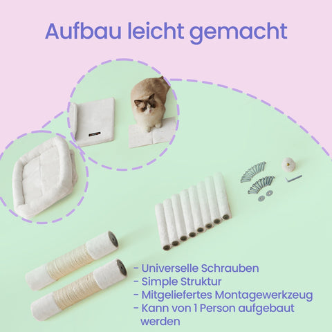 Rootz Cat Scratching Post - Cat Tree - Large Viewing Platform - Durable Plush/Sisal - 60cm x 40cm x 84cm