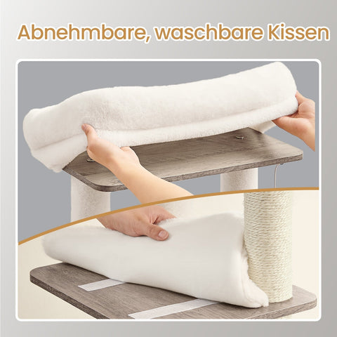 Rootz Cat Tree Tower - Scratching Post - Sisal Climbing Frame - Promotes Playful Activity - 60cm x 52cm x 185cm