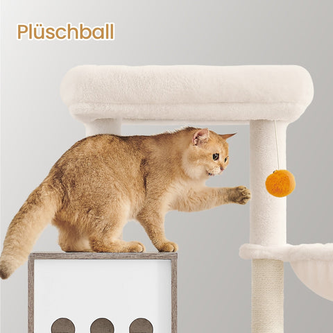 Rootz Cat Tree Tower - Scratching Post - Sisal Climbing Frame - Promotes Playful Activity - 60cm x 52cm x 185cm