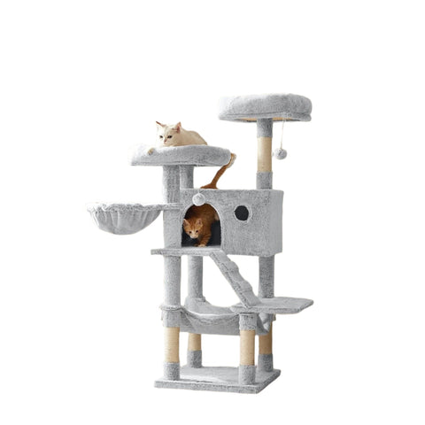 Rootz Large Cat Scratching Tree - Cat Tree - Scratching Post - Soft Plush Cover - 49cm x 49cm x 135cm