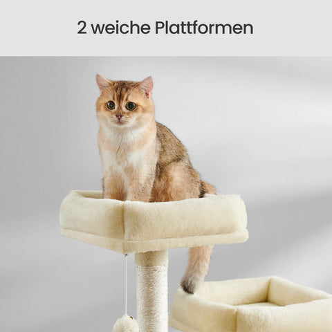 Rootz Cat Scratching Tree - Activity Tower - Climbing Post - 13 Scratch Pillars - 168cm High - 55x45x168cm